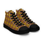 Women’s High Top Canvas Shoes Potters Clay and Pizza Plaid - Scottish Squares