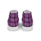 Women’s High Top Canvas Shoes Purple and Trendy Pink Plaid - Scottish Squares