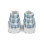 Women’s High Top Canvas Shoes Pink Cloud and Blue Lagoon Plaid - Scottish Squares