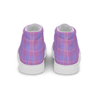 Women’s High Top Canvas Shoes Viola and Dull lavender Plaid - Scottish Squares