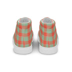 Women’s High Top Canvas Shoes Spring Rain and Persimmon Plaid - Scottish Squares
