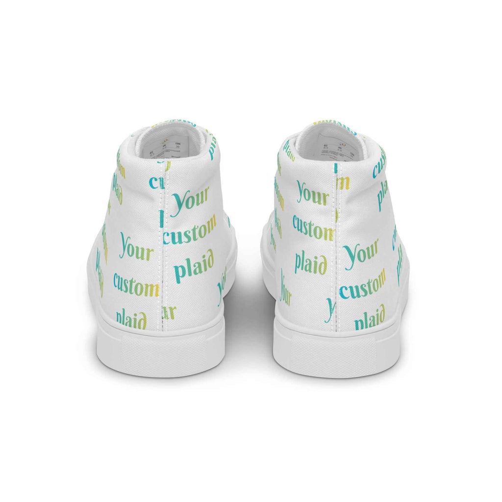 Women’s High Top Canvas Shoes Your Own Birthday Plaid - Scottish Squares