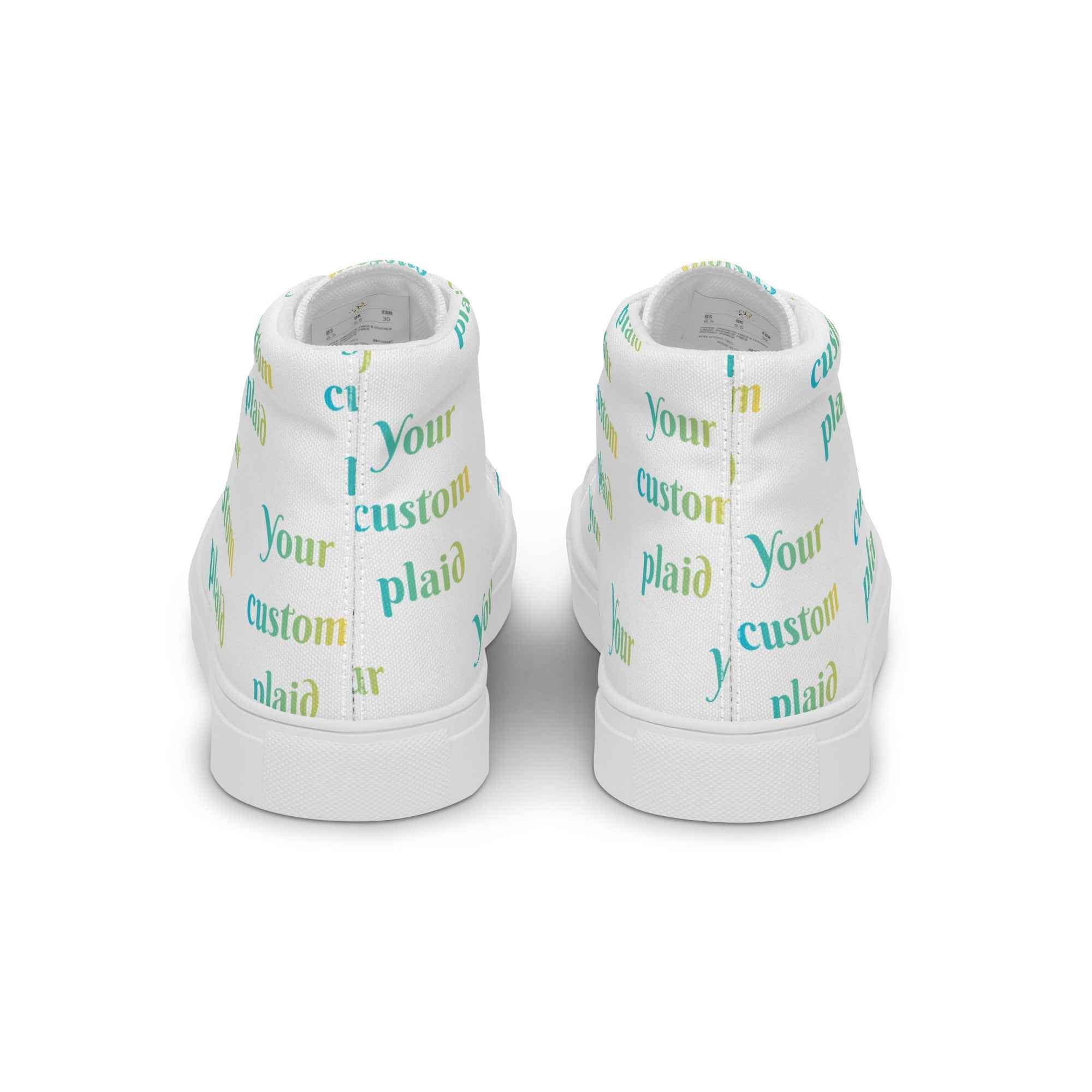 Women’s High Top Canvas Shoes Your Own Birthday Plaid - Scottish Squares