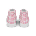 Women’s High Top Canvas Shoes Breast Cancer Awareness Plaid - Scottish Squares