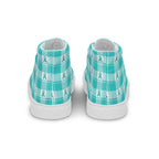 Women’s High Top Canvas Shoes Ovarian Cancer Awareness Plaid - Scottish Squares