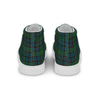 Women’s High Top Canvas Shoes Green Blue Orange Plaid Tartan
