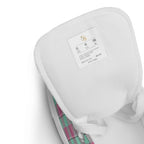 Women’s High Top Canvas Shoes Vista Blue and Turkish Rose Plaid - Scottish Squares