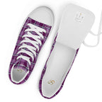 Women’s High Top Canvas Shoes Purple and Trendy Pink Plaid - Scottish Squares