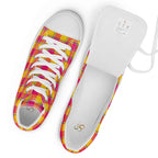 Women’s High Top Canvas Shoes Corn and Razzmatazz Plaid - Scottish Squares