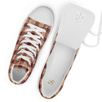 Women’s High Top Canvas Shoes Whiskey and Livid Brown Plaid - Scottish Squares