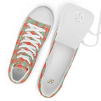 Women’s High Top Canvas Shoes Spring Rain and Persimmon Plaid - Scottish Squares
