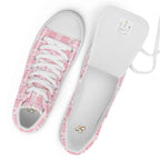 Women’s High Top Canvas Shoes Breast Cancer Awareness Plaid - Scottish Squares