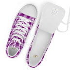 Women’s High Top Canvas Shoes Pancreatic Cancer Awareness Plaid - Scottish Squares