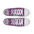 Women’s High Top Canvas Shoes Purple and Trendy Pink Plaid - Scottish Squares