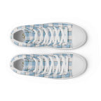 Women’s High Top Canvas Shoes Pink Cloud and Blue Lagoon Plaid - Scottish Squares