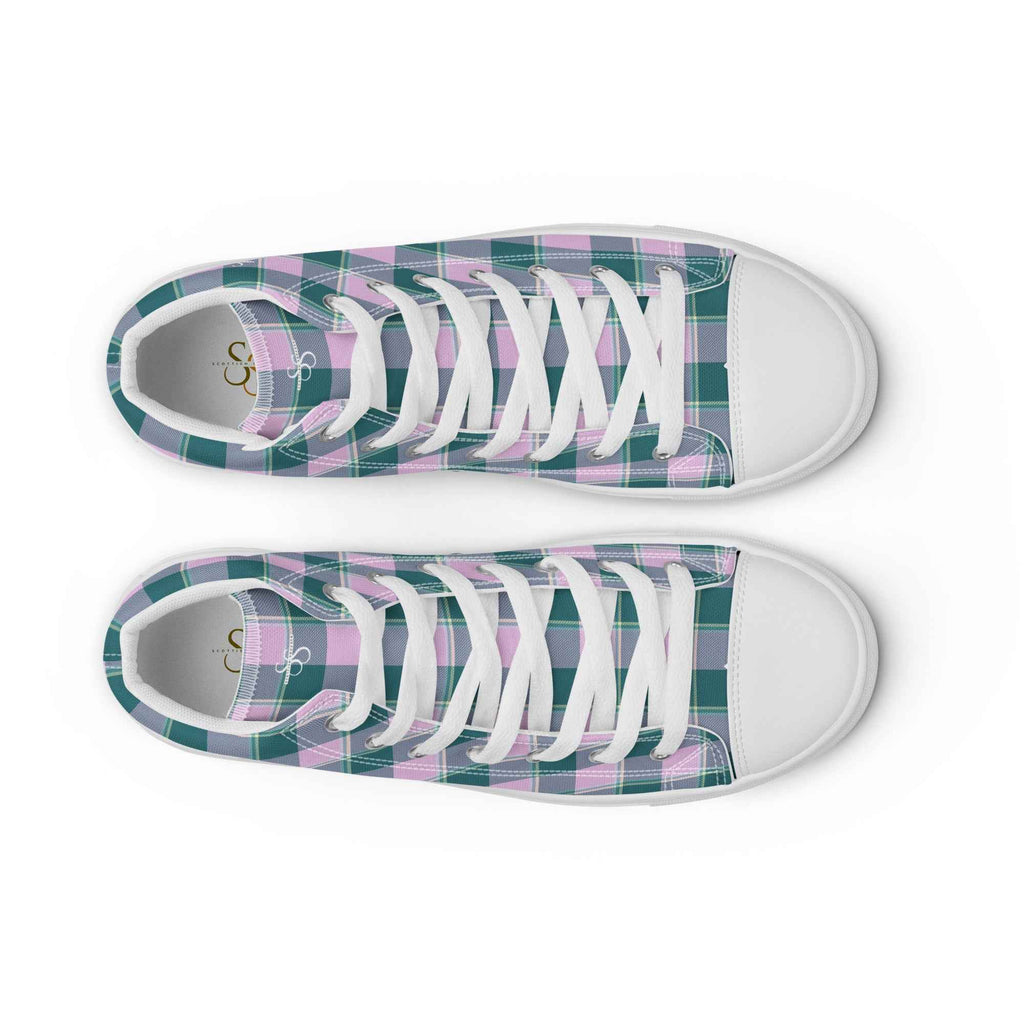 Women’s High Top Canvas Shoes Ming and Melanie Plaid - Scottish Squares