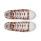 Women’s High Top Canvas Shoes Whiskey and Livid Brown Plaid - Scottish Squares