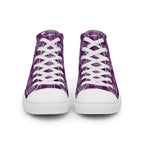 Women’s High Top Canvas Shoes Purple and Trendy Pink Plaid - Scottish Squares