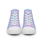 Women’s High Top Canvas Shoes Mauve and Coastal Mist Plaid - Scottish Squares