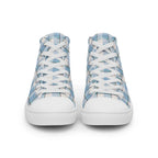 Women’s High Top Canvas Shoes Pink Cloud and Blue Lagoon Plaid - Scottish Squares
