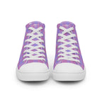Women’s High Top Canvas Shoes Viola and Dull lavender Plaid - Scottish Squares