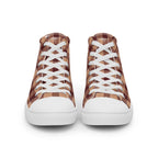 Women’s High Top Canvas Shoes Whiskey and Livid Brown Plaid - Scottish Squares