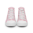 Women’s High Top Canvas Shoes Breast Cancer Awareness Plaid - Scottish Squares