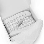 Women’s High Top Canvas Shoes Lung Cancer Awareness Plaid, White Ribbon, Supportive Gift - Scottish Squares