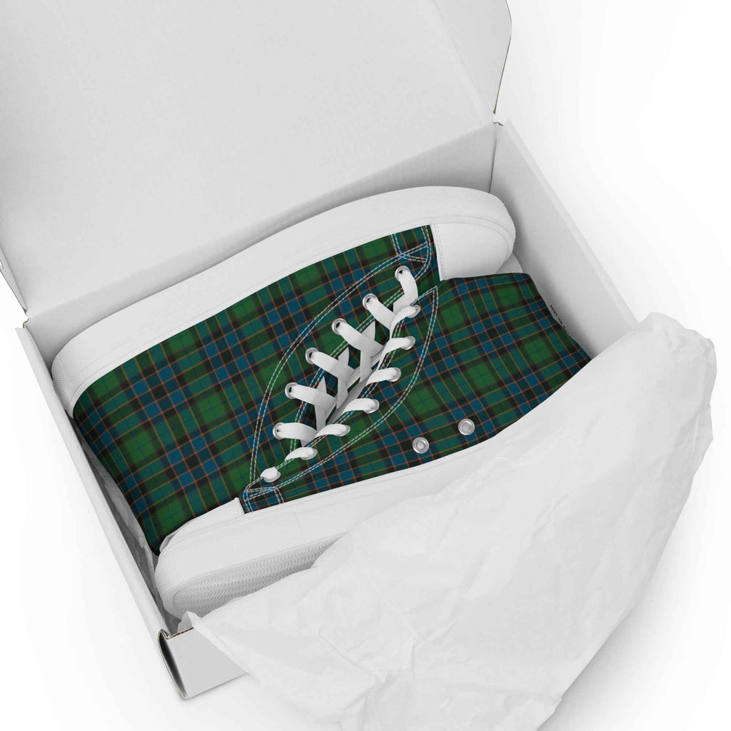 Women’s High Top Canvas Shoes Green Blue Orange Plaid Tartan