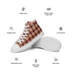 Women’s High Top Canvas Shoes Whiskey and Livid Brown Plaid - Scottish Squares