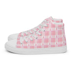 Women’s High Top Canvas Shoes Breast Cancer Awareness Plaid - Scottish Squares
