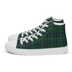 Women’s High Top Canvas Shoes Green Blue Orange Plaid Tartan