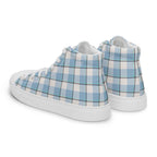 Women’s High Top Canvas Shoes Pink Cloud and Blue Lagoon Plaid - Scottish Squares