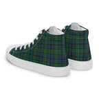 Women’s High Top Canvas Shoes Green Blue Orange Plaid Tartan