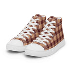 Women’s High Top Canvas Shoes Whiskey and Livid Brown Plaid - Scottish Squares