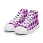 Women’s High Top Canvas Shoes Pancreatic Cancer Awareness Plaid - Scottish Squares