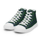 Women’s High Top Canvas Shoes Green Blue Orange Plaid Tartan