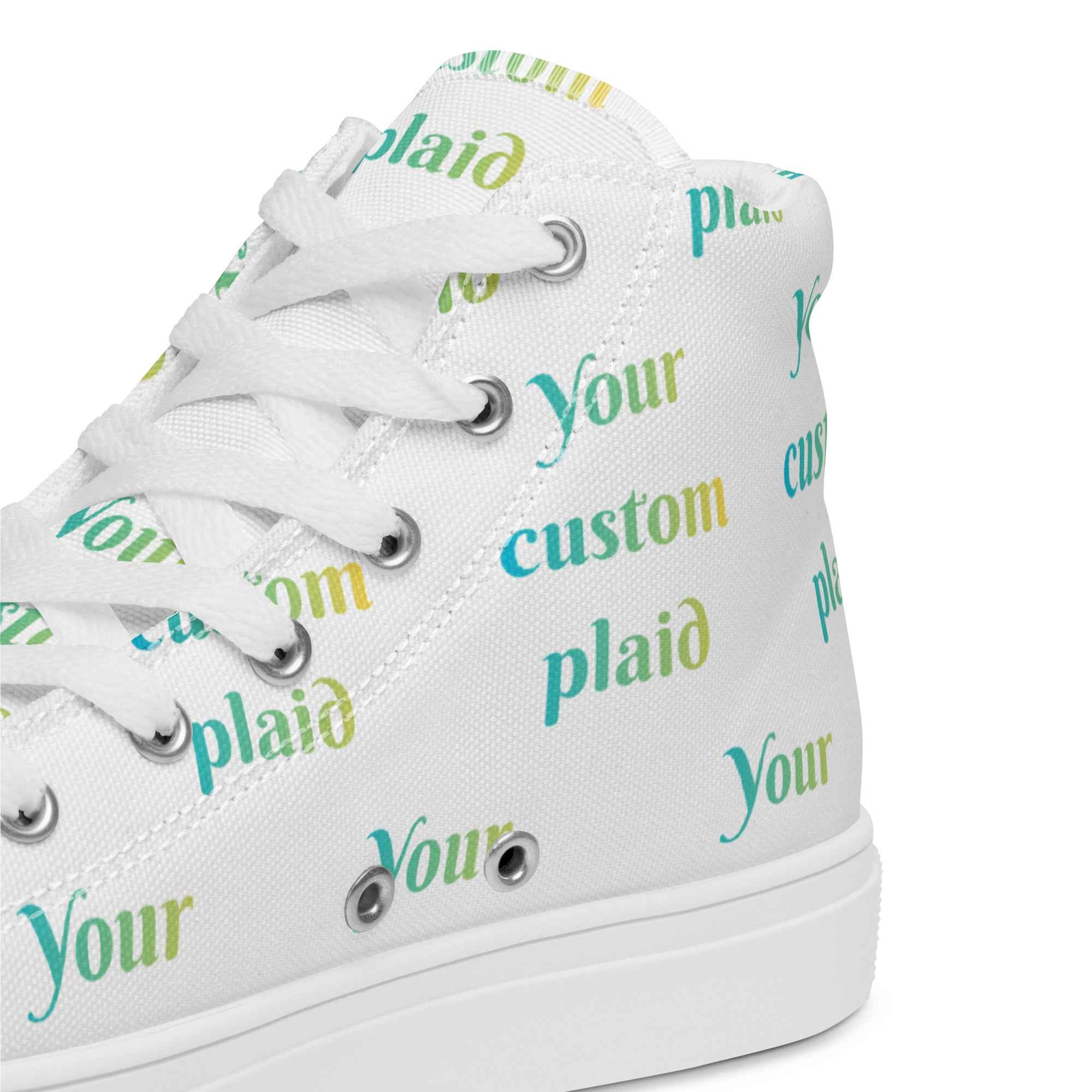 Women’s High Top Canvas Shoes Your Own Birthday Plaid - Scottish Squares