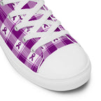 Women’s High Top Canvas Shoes Pancreatic Cancer Awareness Plaid - Scottish Squares