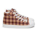 Women’s High Top Canvas Shoes Whiskey and Livid Brown Plaid 12 - Scottish Squares