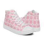 Women’s High Top Canvas Shoes Breast Cancer Awareness Plaid - Scottish Squares