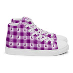Women’s High Top Canvas Shoes Pancreatic Cancer Awareness Plaid 12 - Scottish Squares