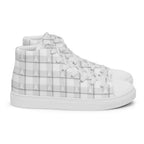 Women’s High Top Canvas Shoes Lung Cancer Awareness Plaid, White Ribbon, Supportive Gift 12 - Scottish Squares