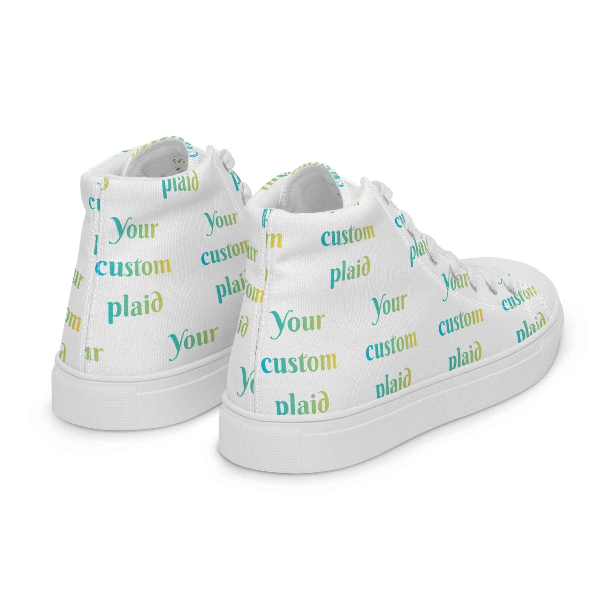 Women’s High Top Canvas Shoes Your Own Birthday Plaid - Scottish Squares