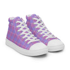 Women’s High Top Canvas Shoes Viola and Dull lavender Plaid - Scottish Squares