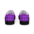 Women’s Slip-On Canvas Shoes Electric Violet and Fuchsia Plaid - Scottish Squares