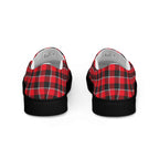 Women’s Slip-On Canvas Shoes Red Ribbon and Heavy Metal Plaid - Scottish Squares