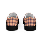 Women’s Slip-On Canvas Shoes Hit Pink and Livid Brown Plaid - Scottish Squares