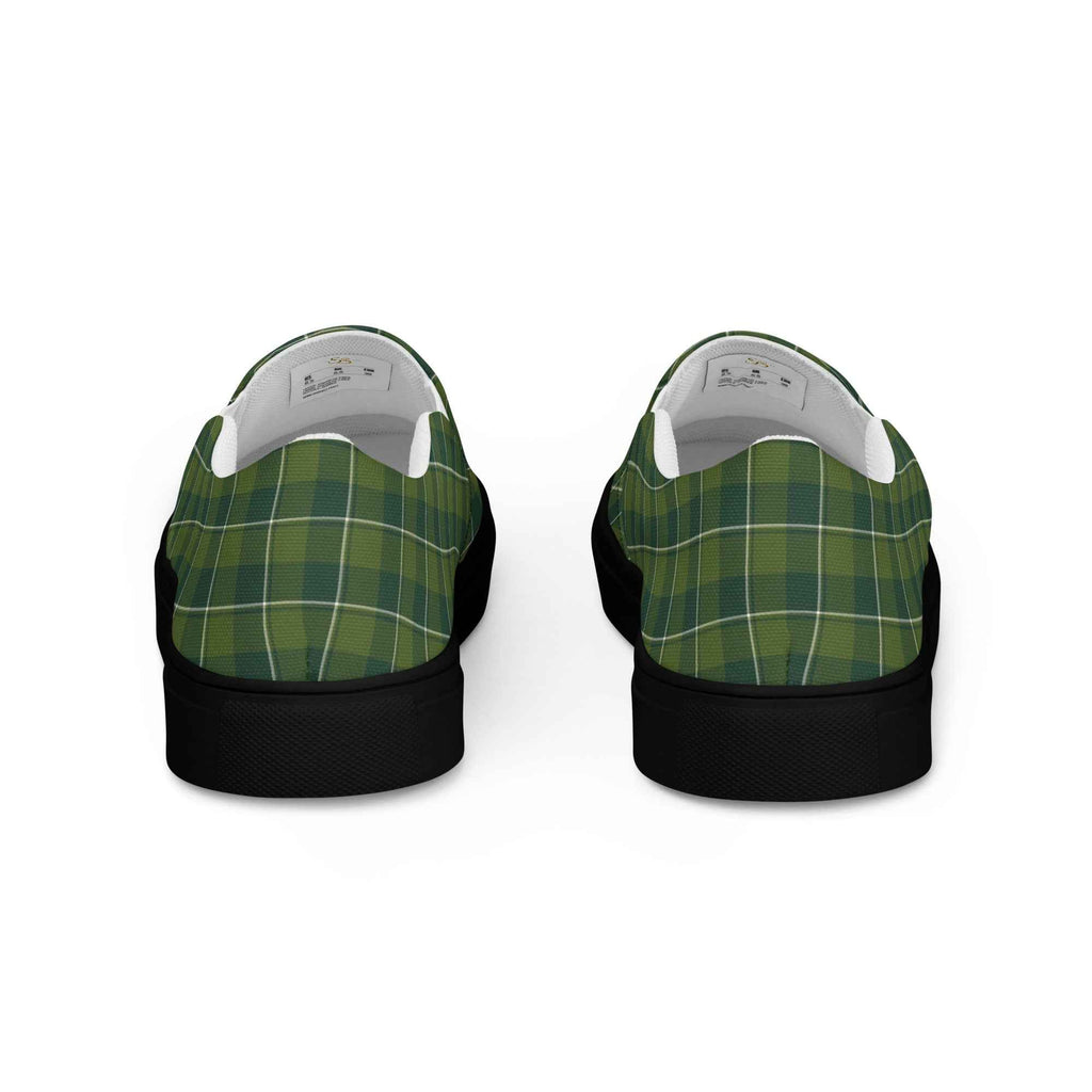 Women’s Slip-On Canvas Shoes Woodland and Evergreen Plaid - Scottish Squares