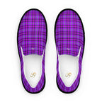 Women’s Slip-On Canvas Shoes Electric Violet and Fuchsia Plaid 12 - Scottish Squares